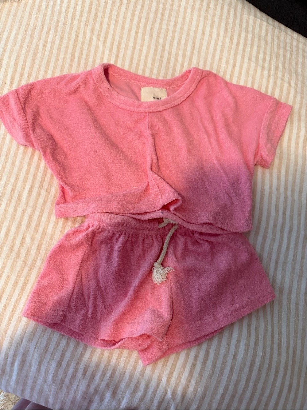 Pink Kids Matching Terry Two-Piece Set